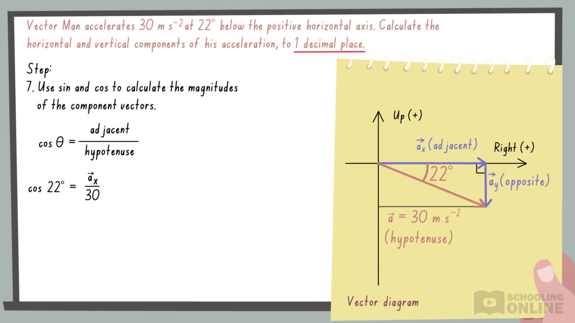 Physics Kinematics: Motion in a Straight Line - Algebraic Vector Resolution